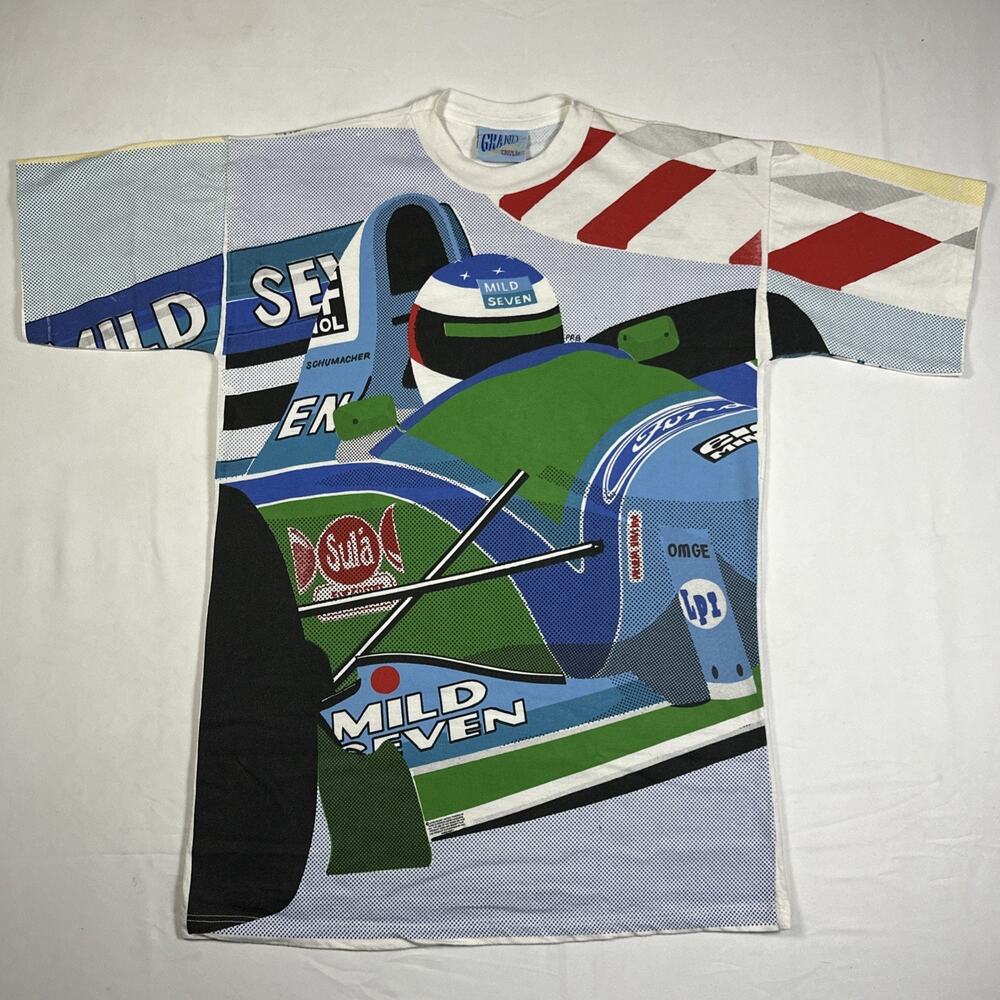 VTG 1994 Michael Schumacher Benetton F 1 T Shirt XL Single Stitch Formula Racing